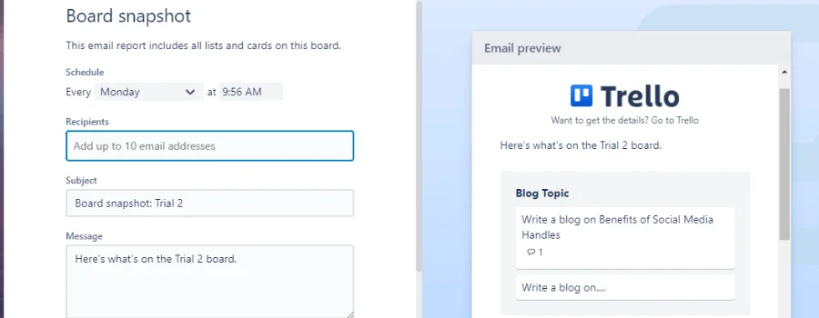 Trello Email Preview