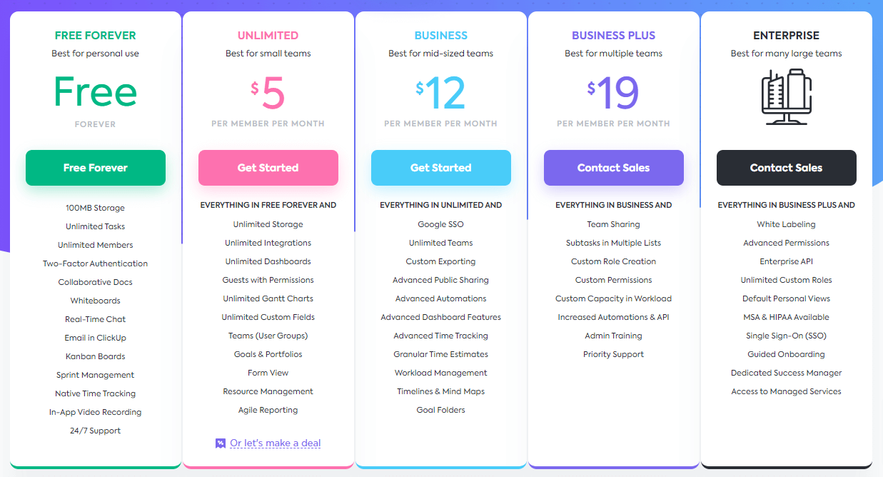 Clickup Pricing