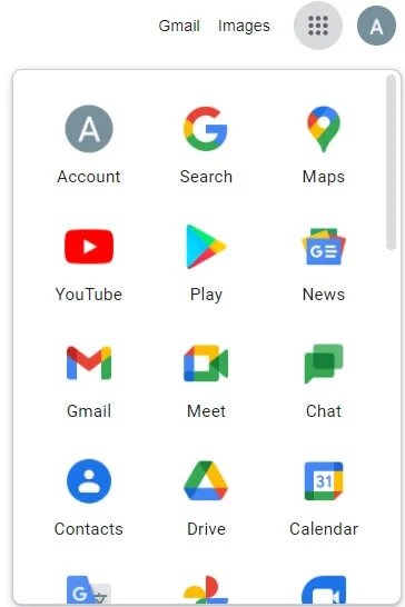 google menu