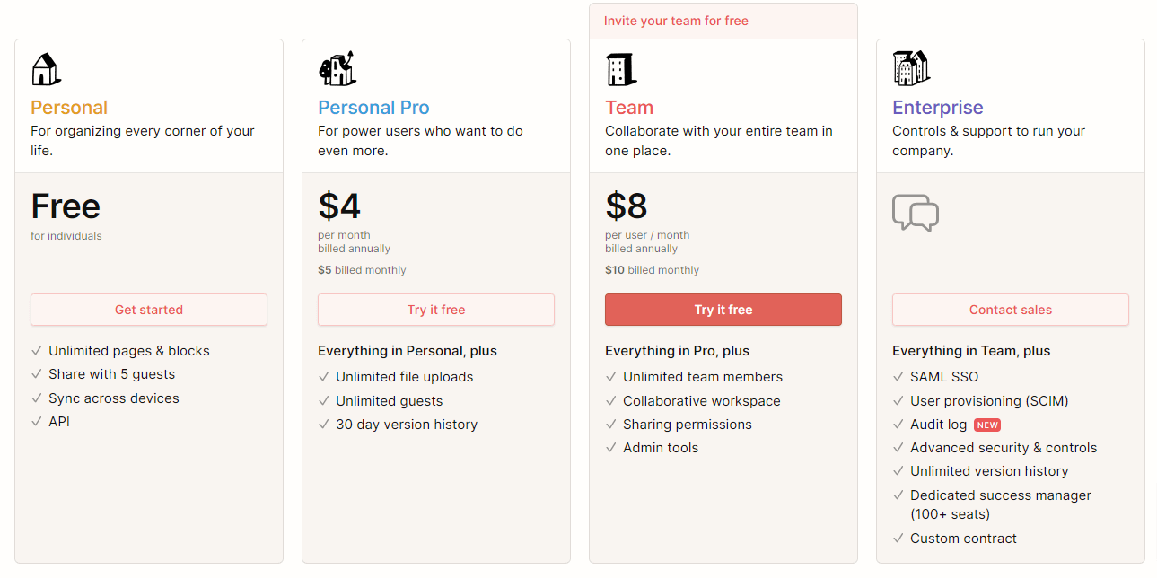 Notion Pricing