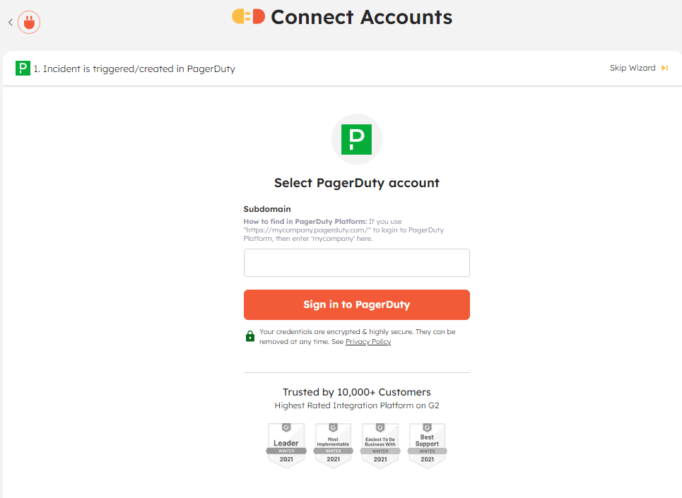 PagerDuty Account page