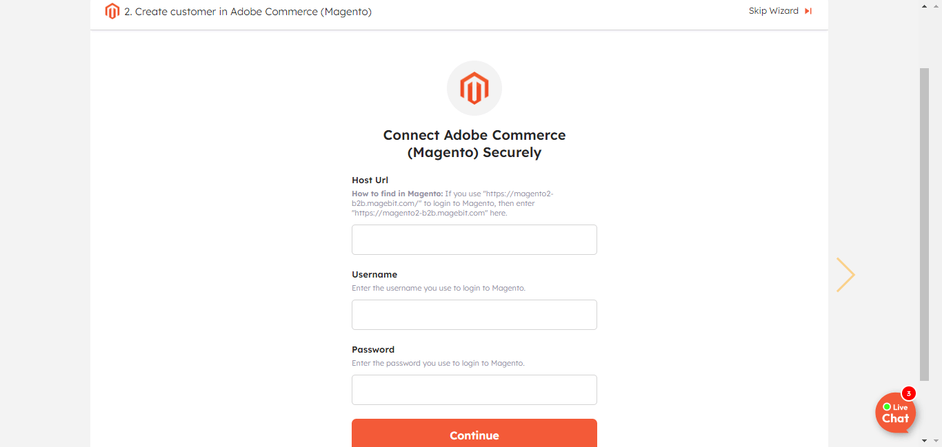 Securely connect your Magento account with Integrately