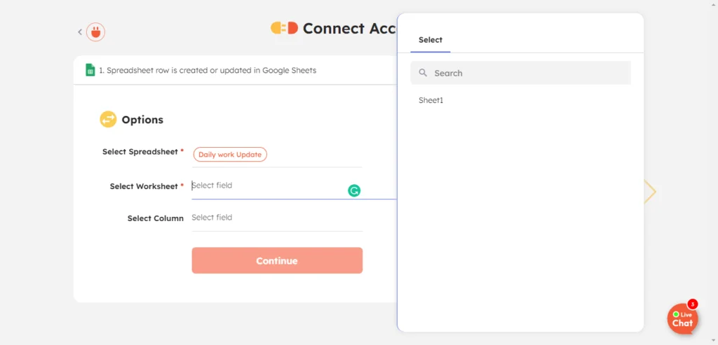 Connect app account