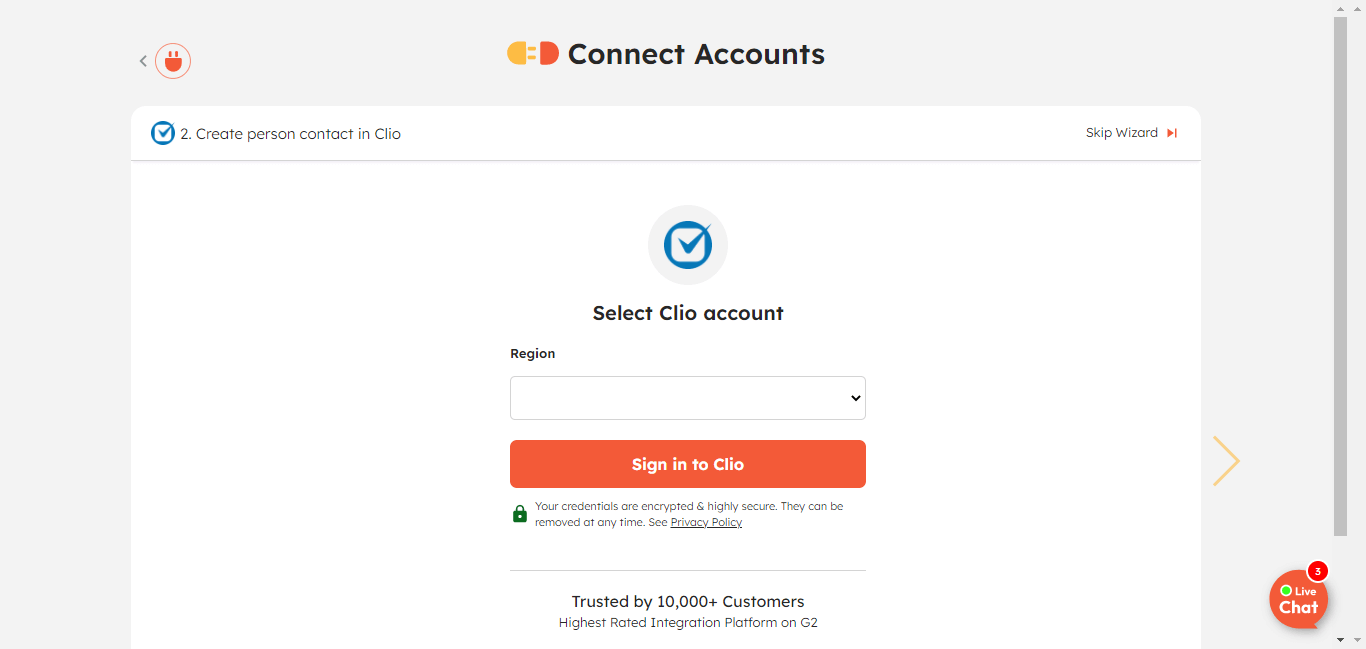 Securely connect your Clio account with Integrately