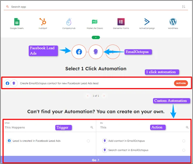 How to connect Facebook Lead Ads with EmailOctopus and build automations.