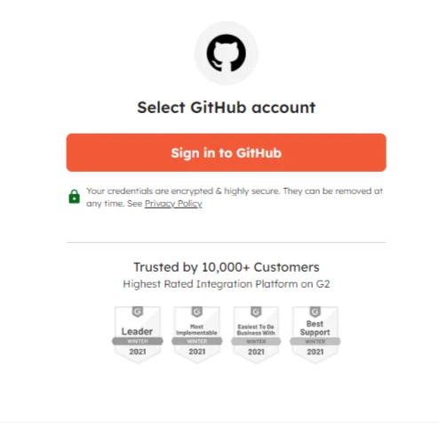 GitHub Account page