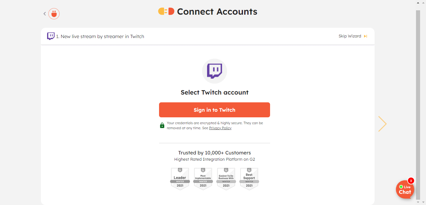 Securely connect your Twitch account with Integrately to set up integrations and automate workflows