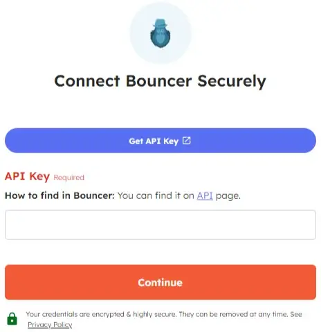 Securely connect Bouncer account with Integrately