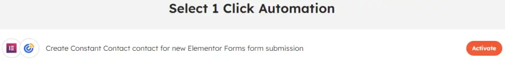 Ready-to-use 1-click automation template for Elementor Forms + Constant Contact integration