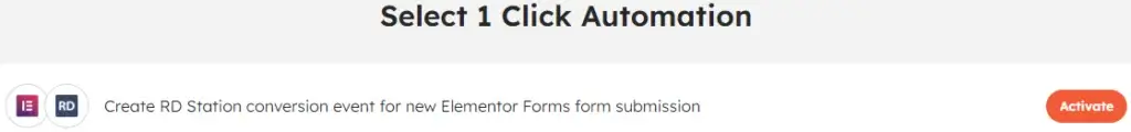 Ready-to-use 1-click automation template for Elementor Forms + RD Station integration