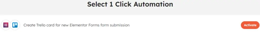 Ready-to-use 1-click automation template for Elementor Forms + Trello integration