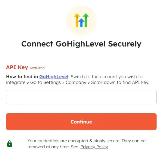  Securely connect GoHighLevel with Integrately