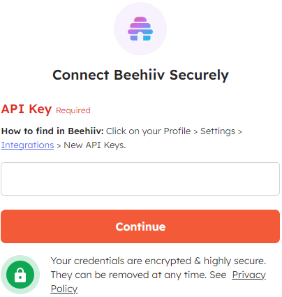 Connect your Beehiiv account with Integrately