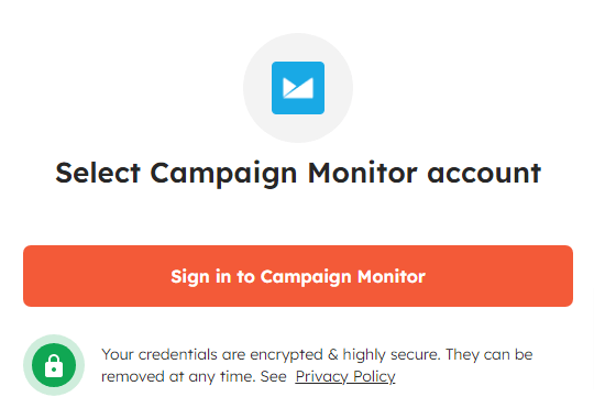 Securely connect Campaign Monitor with Integrately