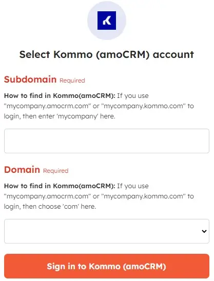 Kommo (amoCRM) login