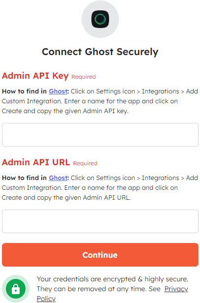 Connect your Ghost account with Integrately