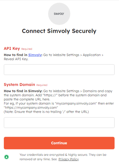Securely connect Simvoly with Integrately