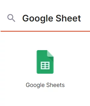 Selecting Google Sheets as the secondary app