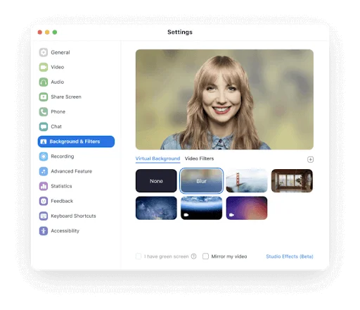 How to set up a blur background in Zoom