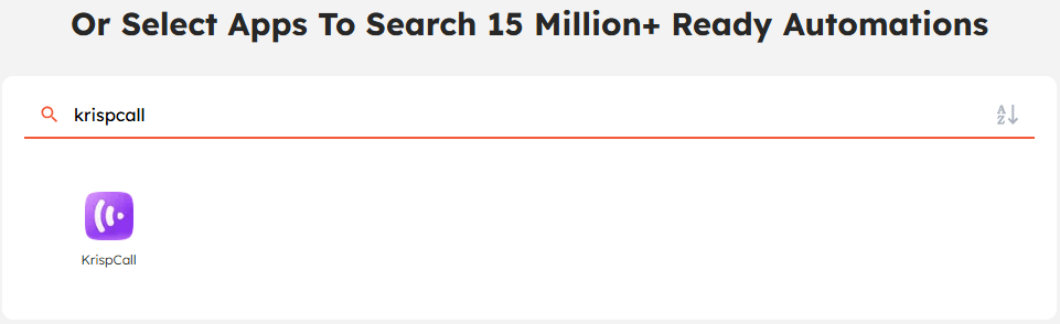 Search for KrispCall in the search bar and select it.