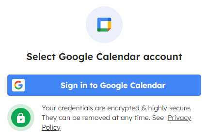 Connecting Google Calendar account to Integrately
        