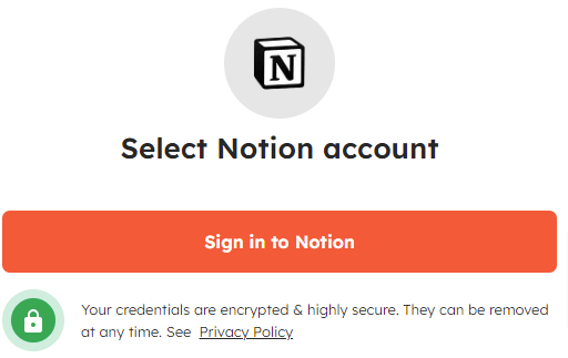 Connecting Notion account to Integrately
        