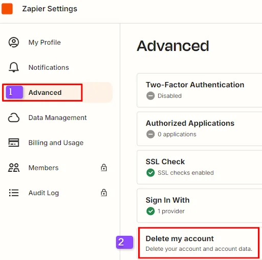 How to navigate Zapier Advanced settings
