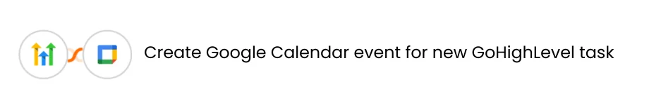One-click automation for creating Google Calendar event for new GoHighLevel task