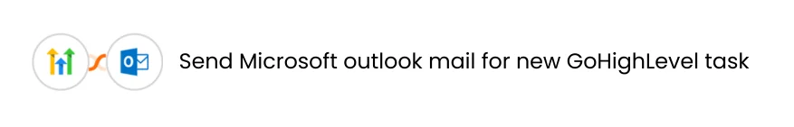 One-click automation for sending outlook mail for new GoHighLevel task