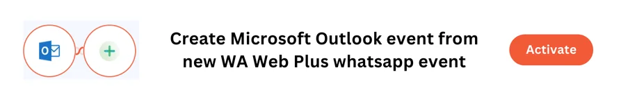 WA Web Plus + Microsoft Outlook 1-click automation in Interagrately