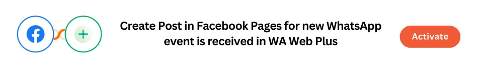 WA Web Plus + Facebook 1-click automation in Interagrately