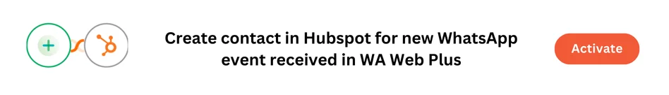 WA Web Plus + Hubspot 1-click automation in Interagrately