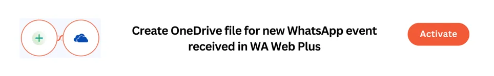 WA Web Plus + OneDrive 1-click automation in Interagrately